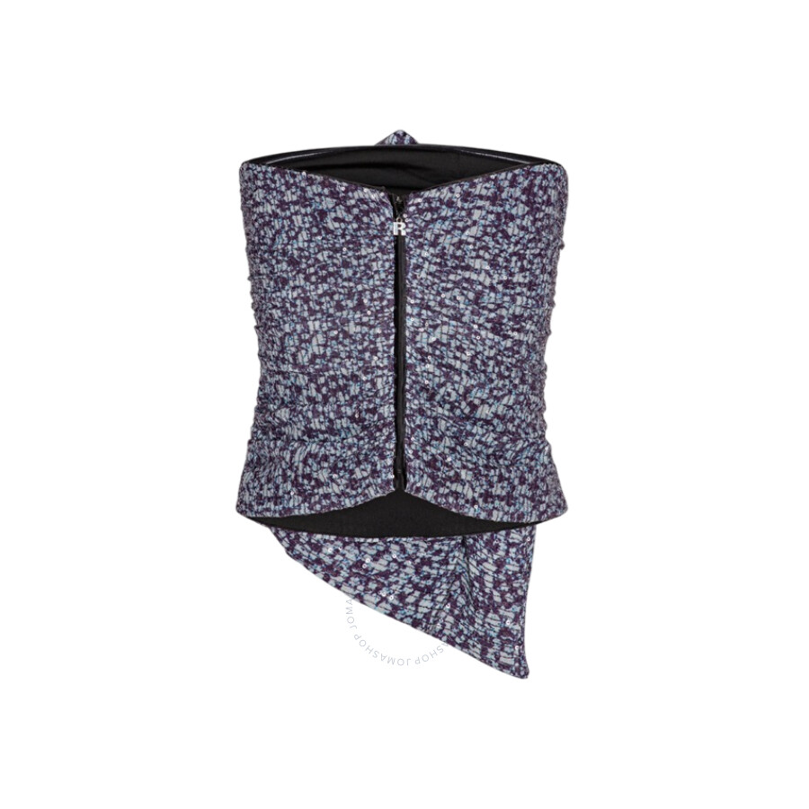 Rotate Birger Christensen Rotate Cropped Ruffle Strapless Top