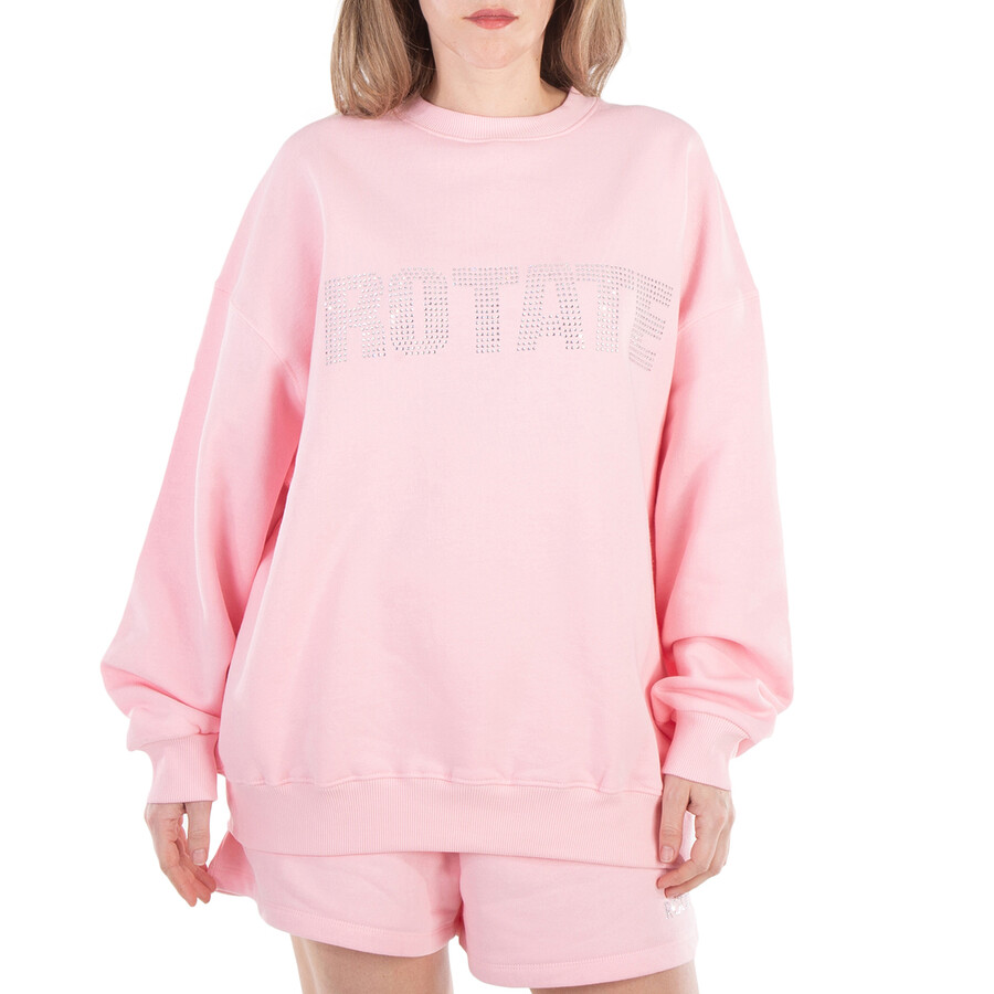 Ladies Almond Blossom Crystal Embellished Sweatshirt