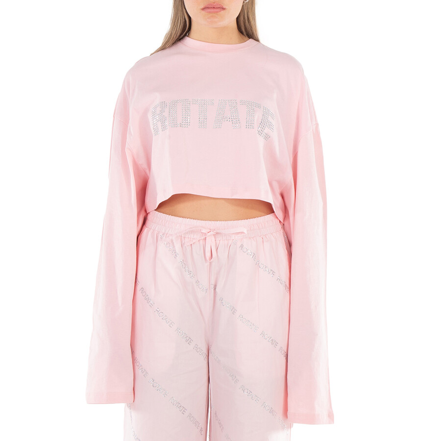 Ladies Almond Blossom Sequin Embroidered Crop Top