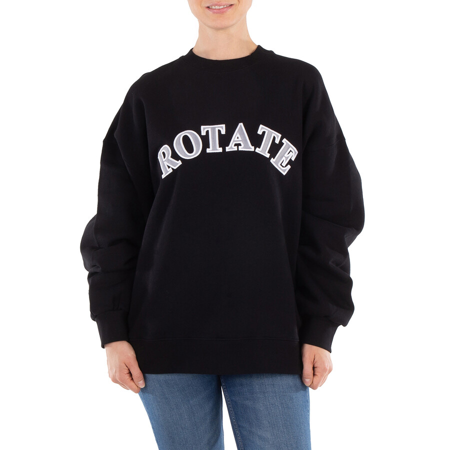 Ladies Black Crewneck Logo Sweatshirt