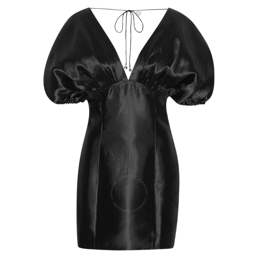 Rotate Birger Christensen Rhinestone-embellished Crepe Minidress In Black