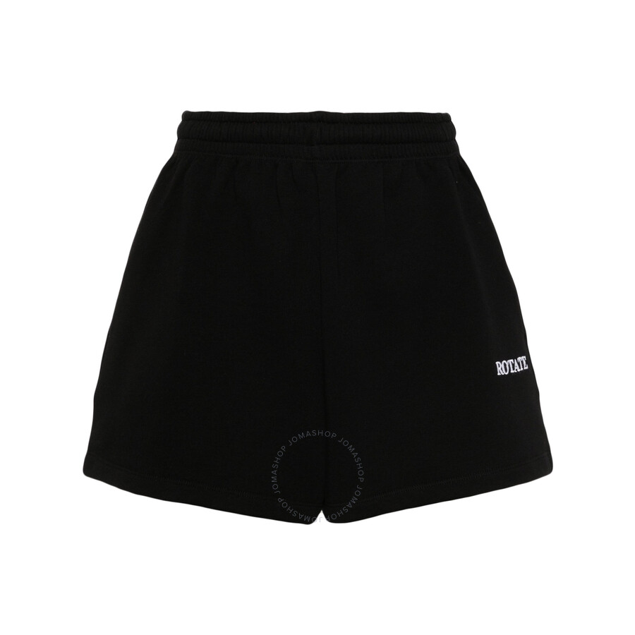 Rotate Birger Christensen Logo-embroidered Track Shorts In Black