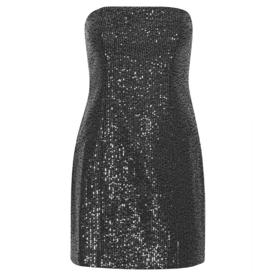 Rotate Birger Christensen Sequin-embellished Strapless Minidress In Black