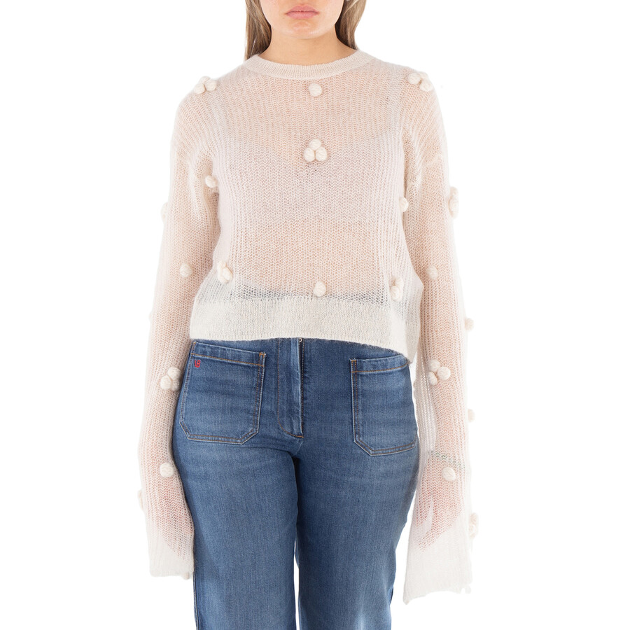 Ladies Egret Light Knit LS Sweater