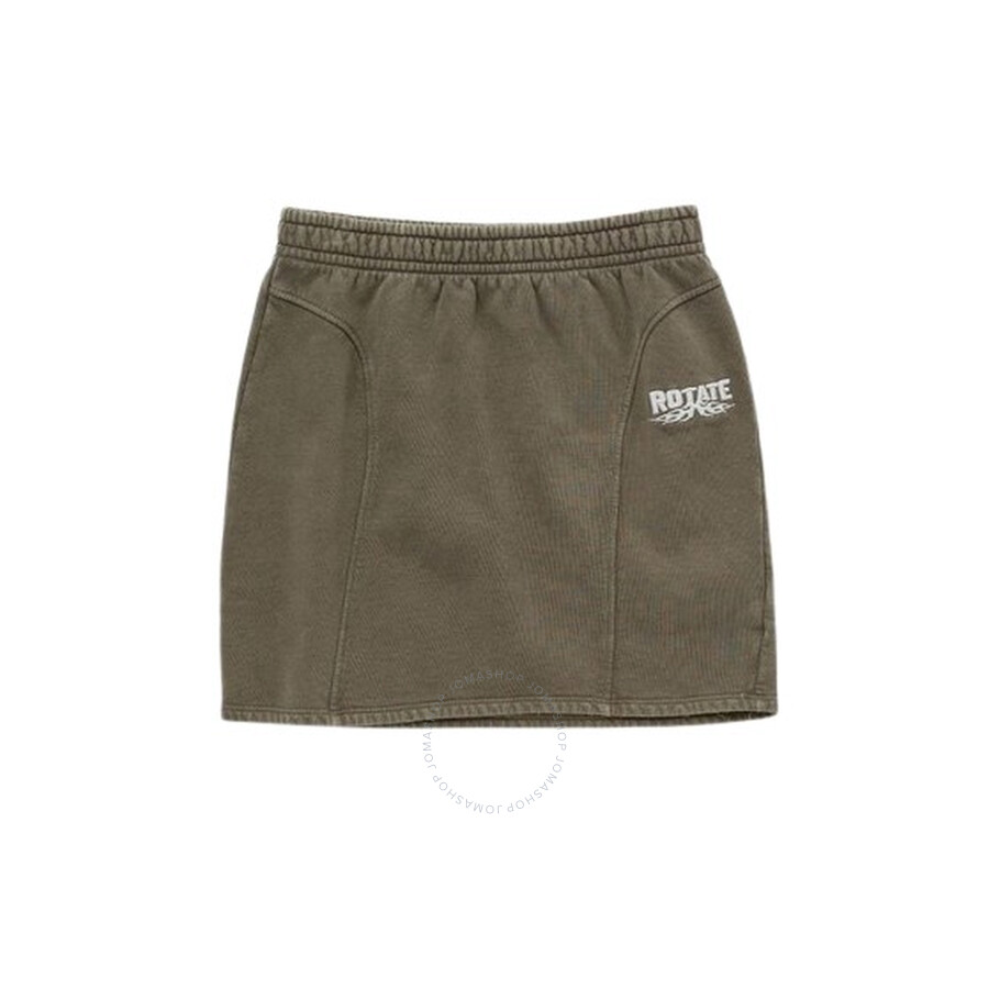 Rotate Birger Christensen Rotate Ladies Green Enzyme Sweat Mini Skirt In Green