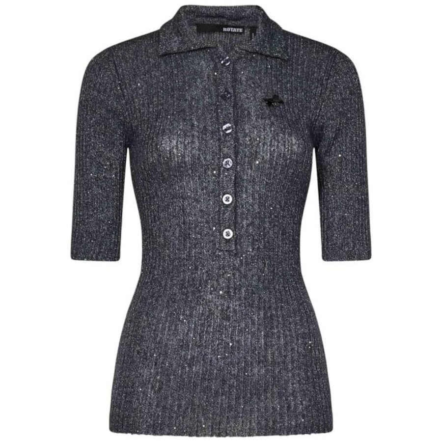 Rotate Birger Christensen Rotate Mohair And Wool Blend Polo Shirt