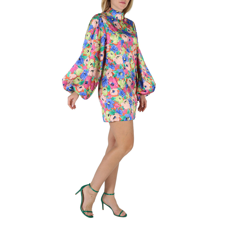 Rotate Birger Christensen Rotate Ladies Necatrine Comb Floral Print Puff-sleeve Dress
