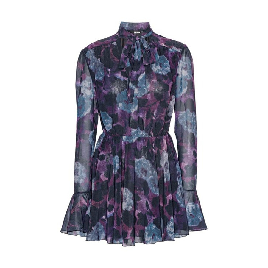 Ladies Parachute Purple Chiffon Flowy Mini Dress