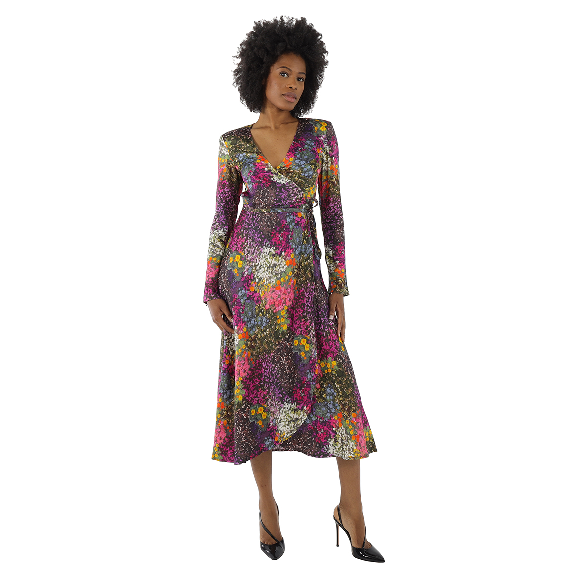 rotate purple dress Rotate Women's Sequins Puff Sleeve Dress