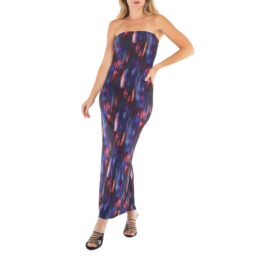 Multicolor Printed Maxi Tube Dress