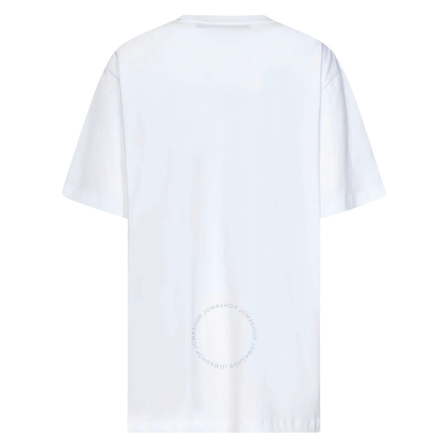 Rotate Birger Christensen Rotate Rhinestone Logo Aster Cotton T-shirt In White