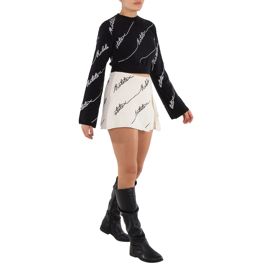 Sequin Logo Mini Skirt, Brand Size 38 (US Size 4)