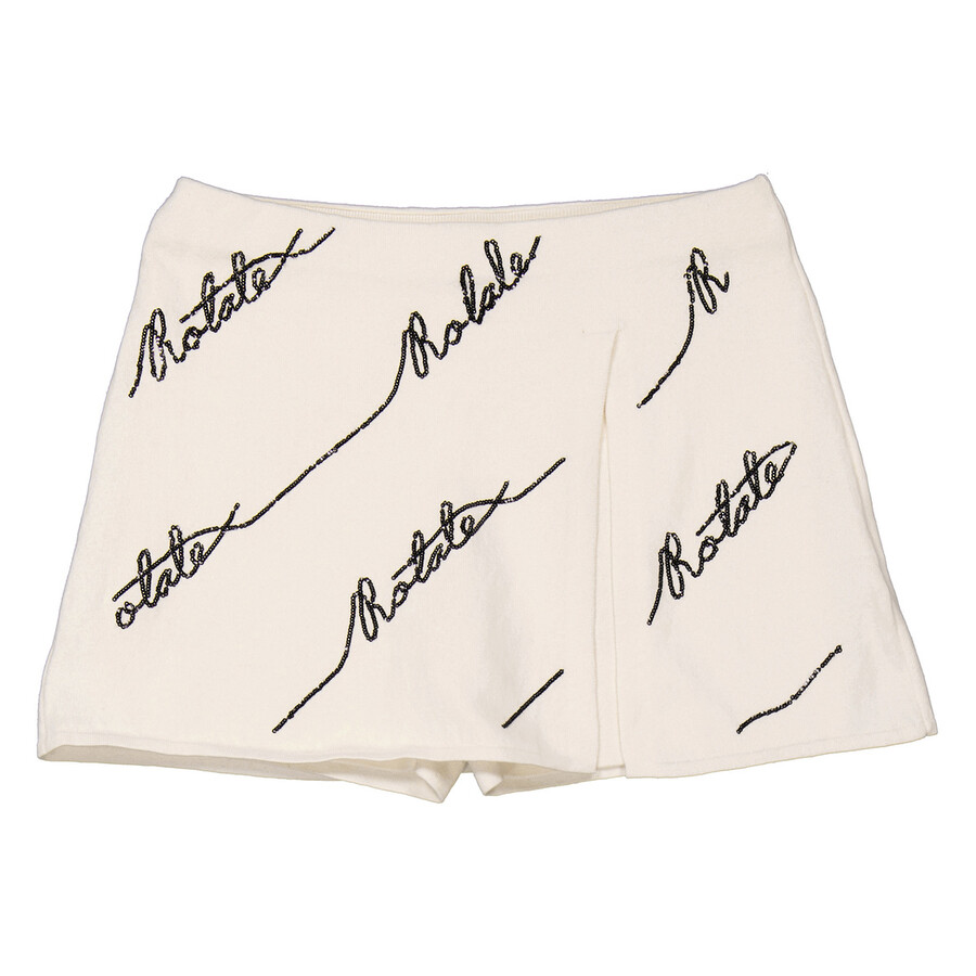 Sequin Logo Mini Skirt, Brand Size 38 (US Size 4)