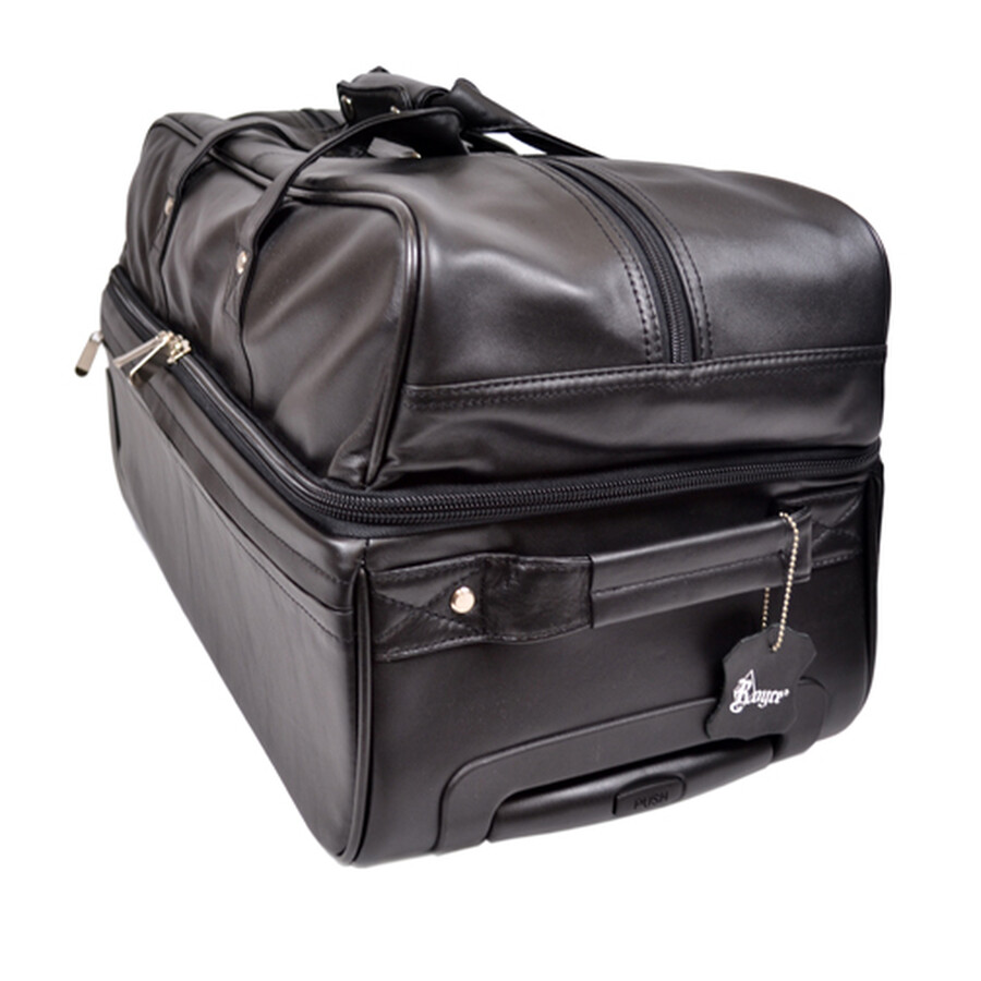 Royce Luxury Handmade Rolling Trolley Duffel Bag Luggage Black