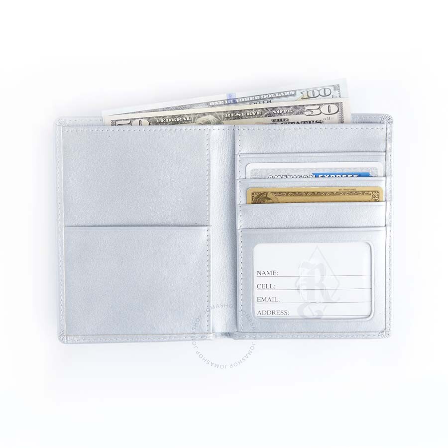 Royce Leather Royce Silver RFID Blocking Passport Document Wallet RFID