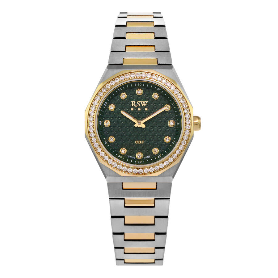 RSW Cdf Collection Diamond Green Dial Ladies Watch RSWL163-SG-D-12