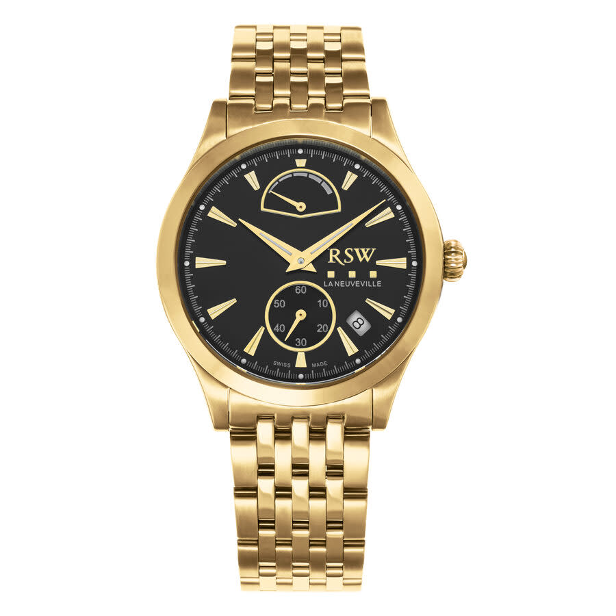 RSW La Neuveville Collection Black Dial Men's Watch RSWA166R-GG-3