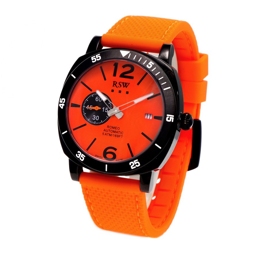 Rsw Romeo Automatic Orange Dial Men's Watch RSWA154-BX-13