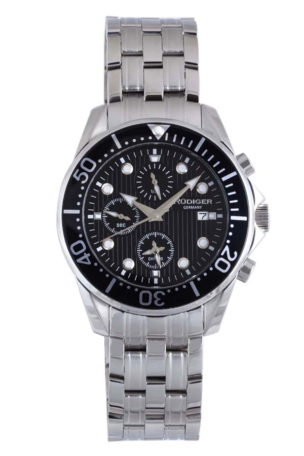 Rudiger Chemnitz Chronograph Black Dial Men's Watch R2001-04-007