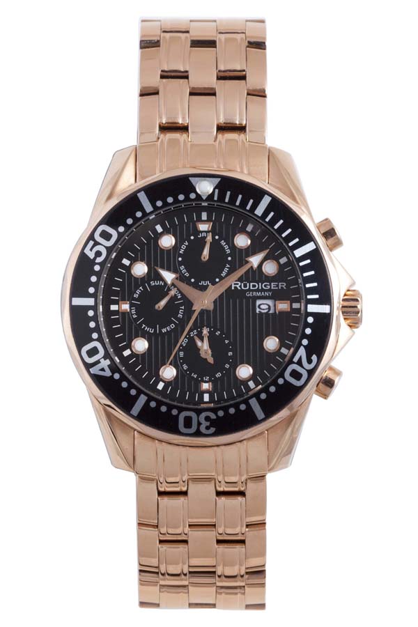 Rudiger Chemnitz Chronograph Black Dial Men's Watch R2001-09-007