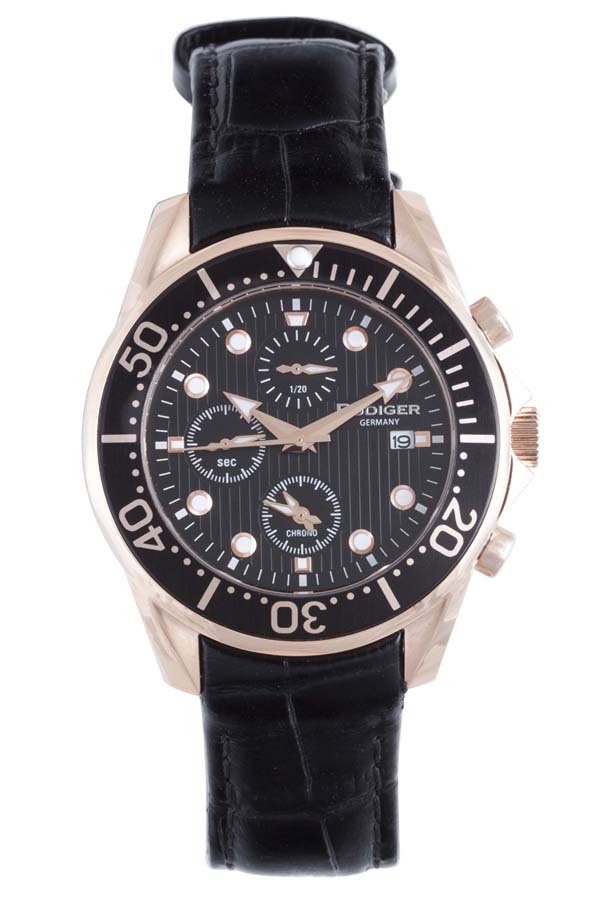 Rudiger Chemnitz Chronograph Black Dial Men's Watch R2001-09-007L
