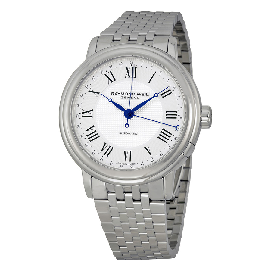 Raymond Weil Maestro Automatic 38 Hour Power Reserve Silver Dial Stainless Steel Men's Watch 2851-ST-00659