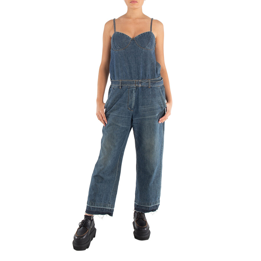 Ladies Blue Denim Jumpsuit, Brand Size 2 (Medium)