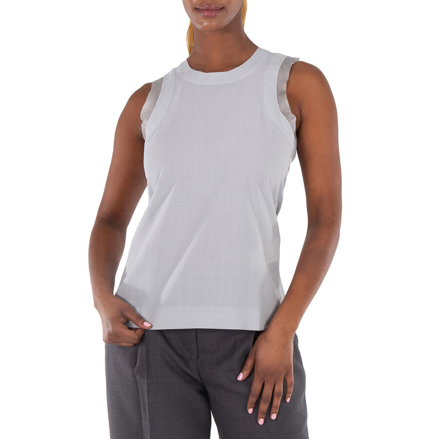 Zipped-Back Round-Neck Tank Top