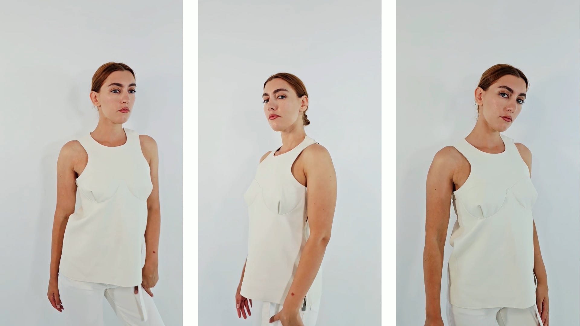 efu EATHER SLEEVELESS TOP ホワイトF efu EATHER SLEEVELESS TOP ホワイトF Sleeveless Layer - White