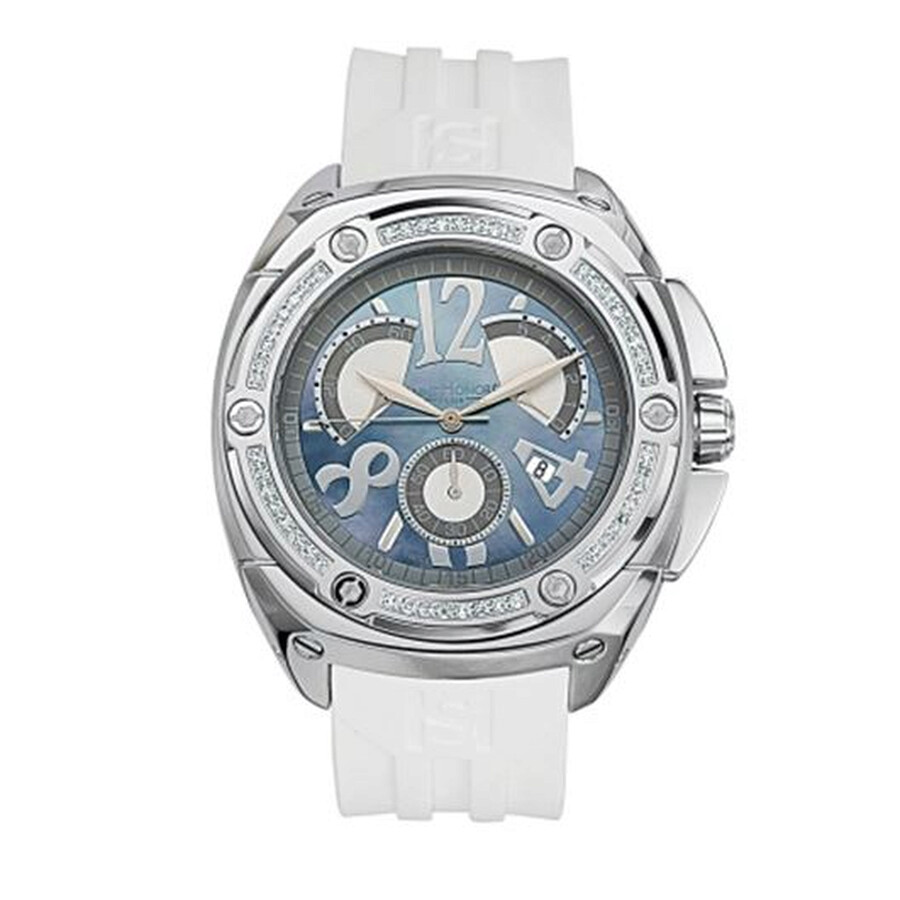 Saint Honore Haussman Chronograph Diamond Mother of Pearl Blue Dial