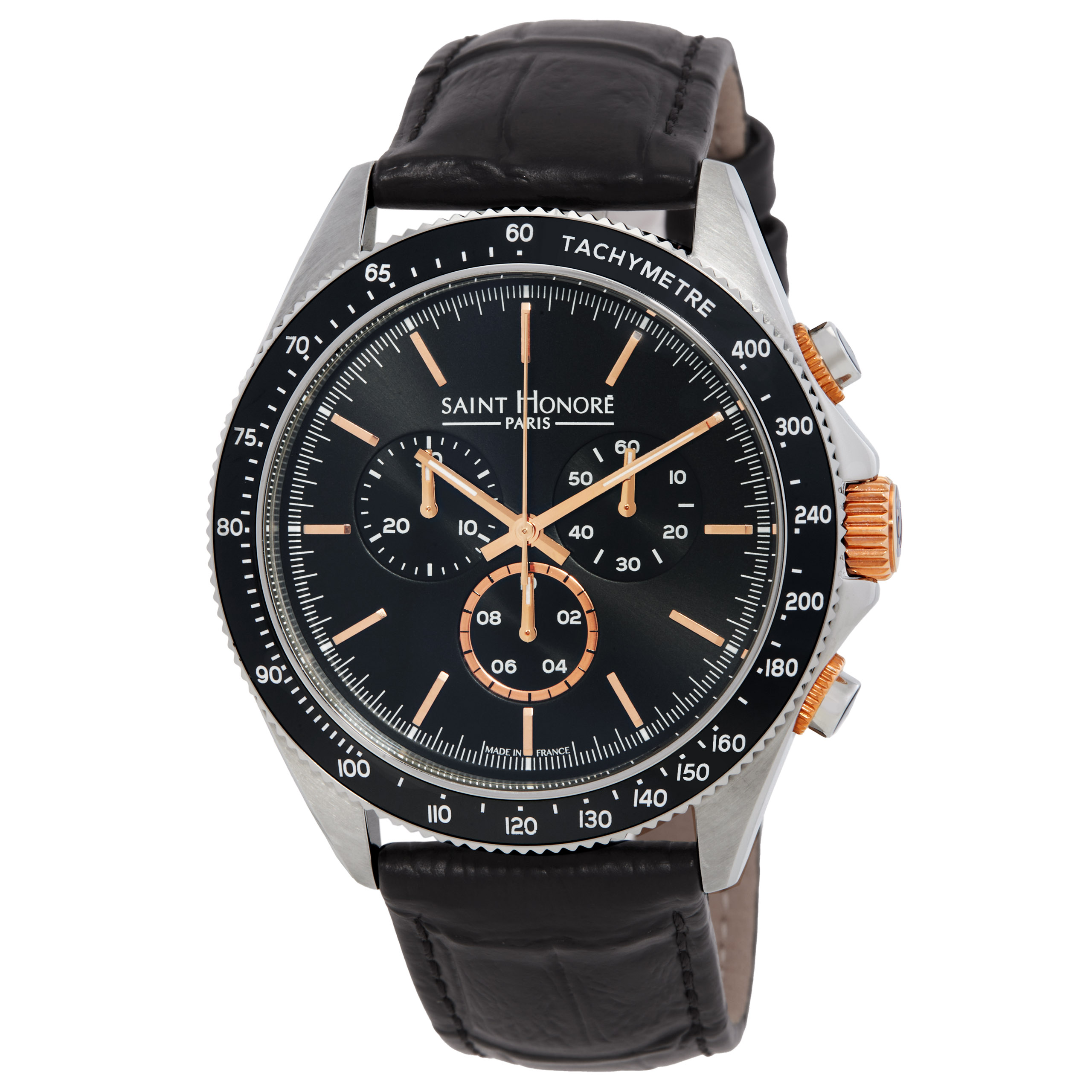 Saint Honore Paris Le Bourget Chronograph Quartz Black Dial Men's Watch LB896001 67NIR