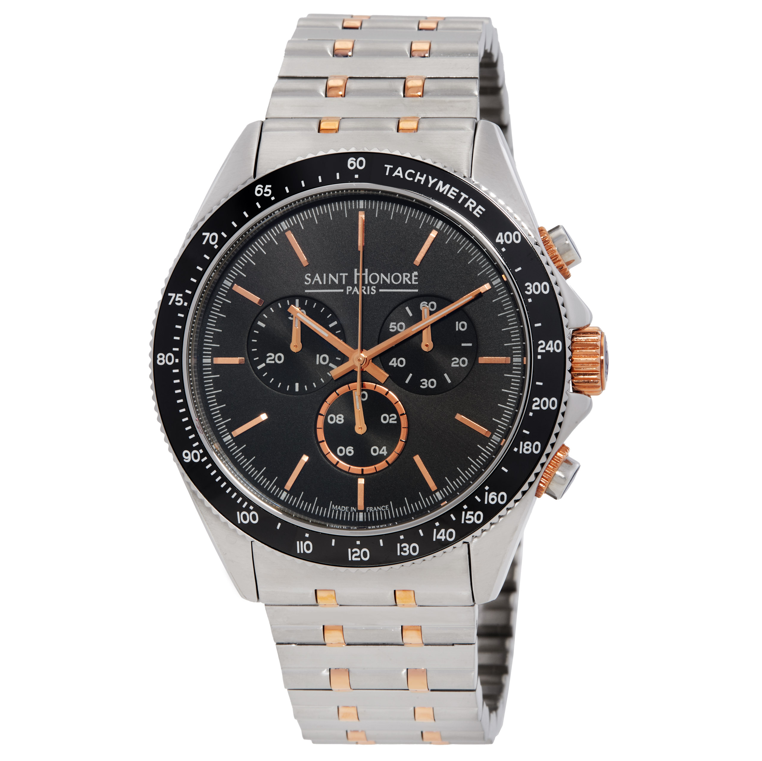 Saint Honore Paris Le Bourget Chronograph Quartz Black Dial Men's Watch LB896101 67NIR