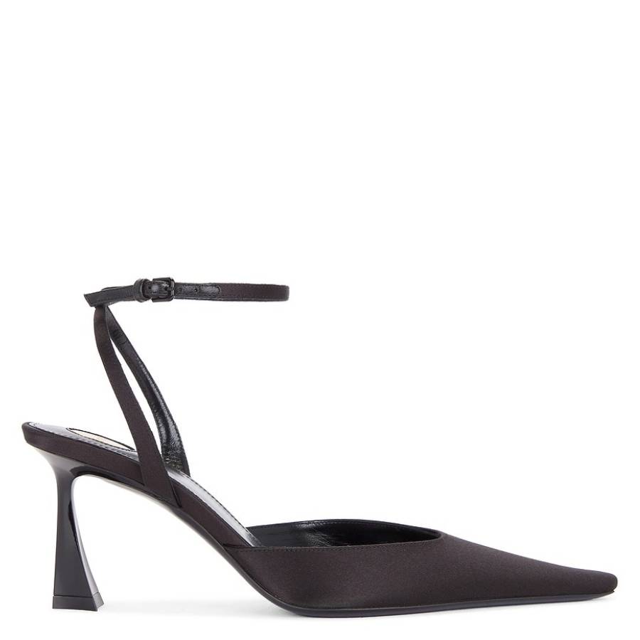 Saint Laurent Aimee Satin Slingback Pumps, Brand Size 39 ( US Size