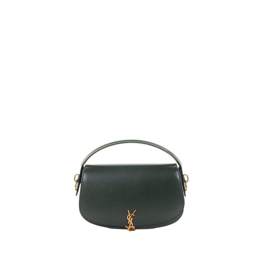 Saint Laurent Voltaire Bag In Box Leather In Green
