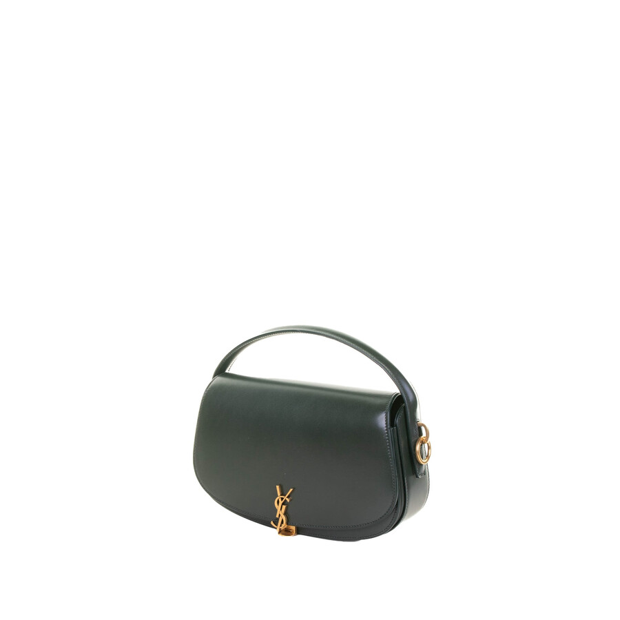 Saint Laurent Voltaire Bag In Box Leather In Green