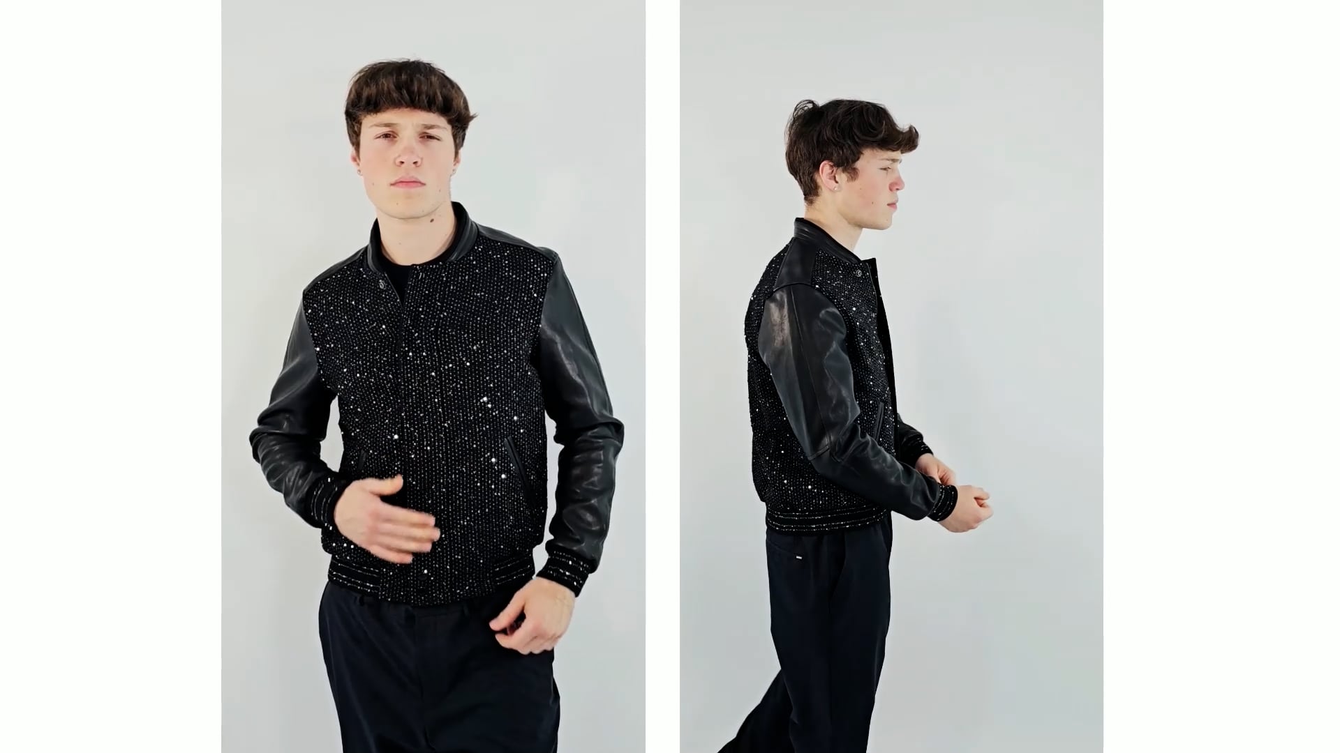 ジャケット・アウター SAINT LAURENT smoking jk size 34 Saint Laurent Smoking Large Lips Motorcycle Jacket in Black | FWRD