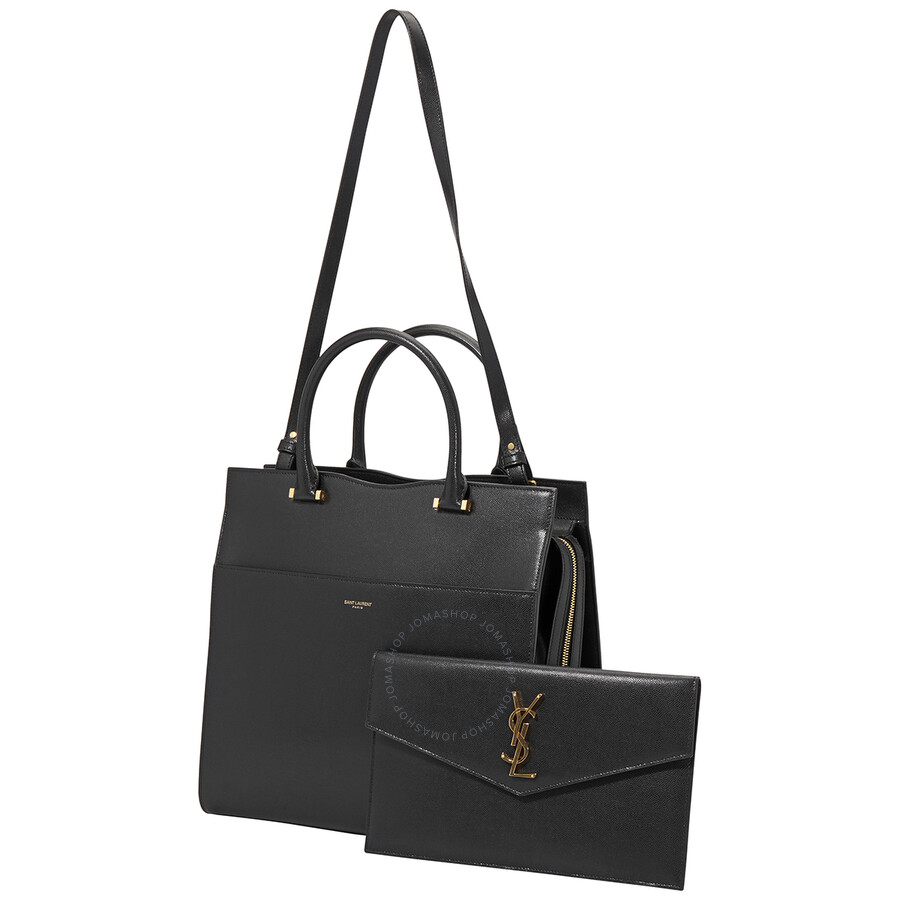Saint Laurent Black Grain Leather Uptown Shoulder Bag 557654 1KA0J 1000