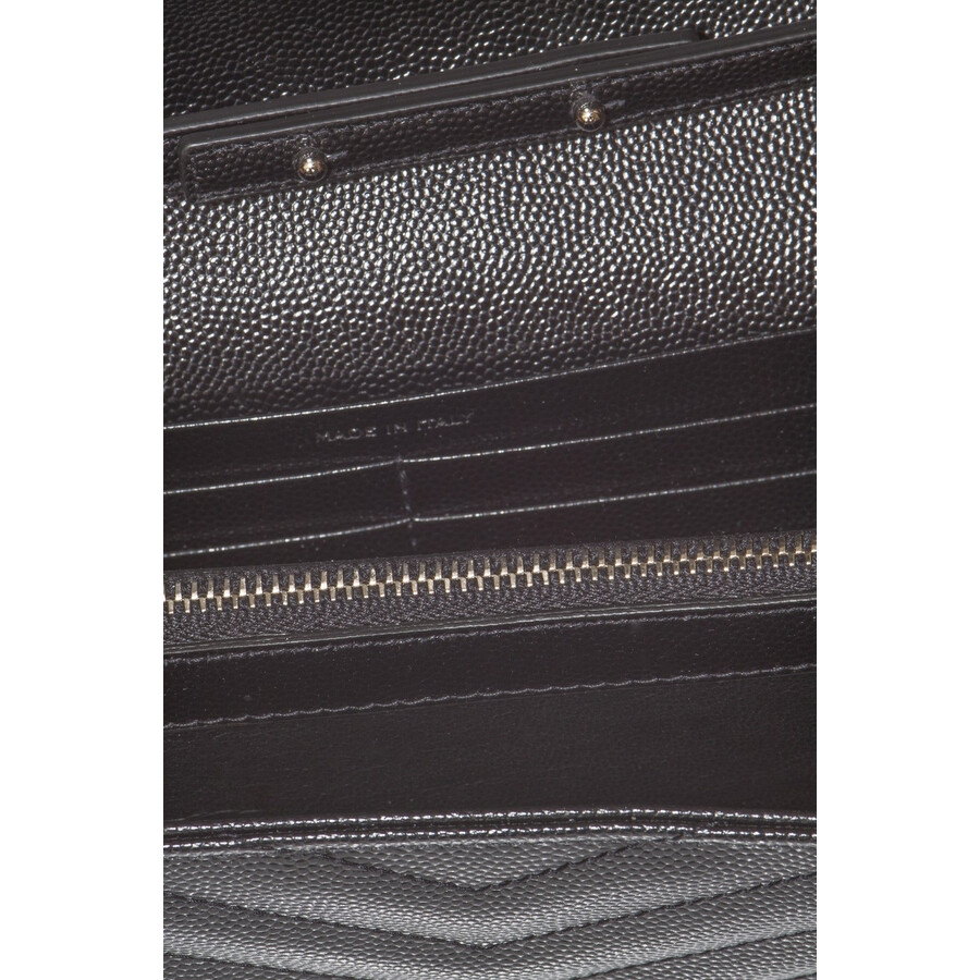 Saint Laurent Black Monogram Wallet On Chain In Black