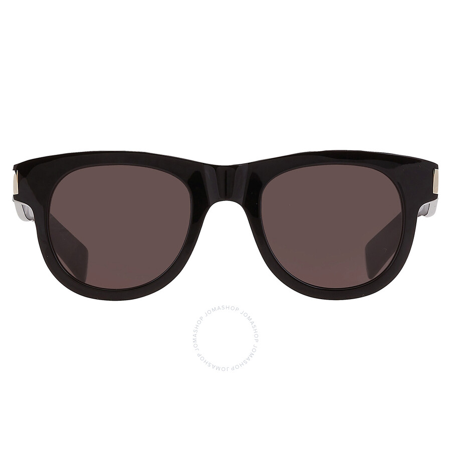 Saint Laurent Black Oval Unisex Sunglasses Sl 571 001 49 In Black