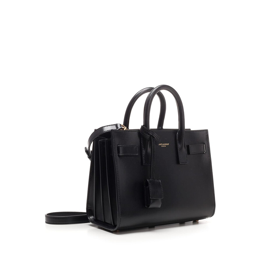 Saint Laurent Black Sac De Jour Nano Hand Bag In Black