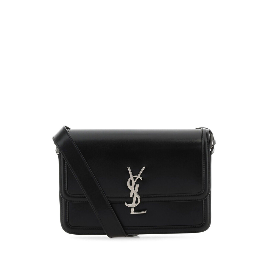 Saint Laurent Black Smooth Leather Medium Solferino Satchel
