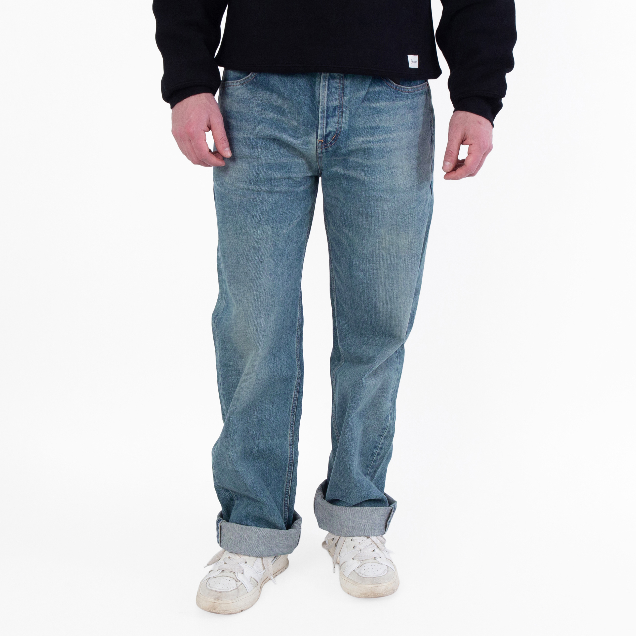 Saint Laurent Blue Beat Denim Loose-Fit Jeans, Waist Size 32