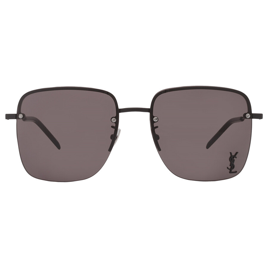 Saint Laurent Square Frame Sunglasses In Black / Brown