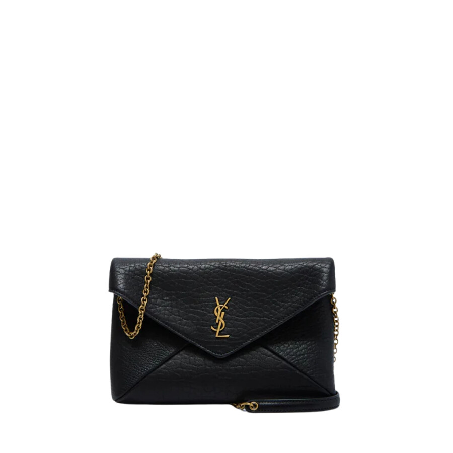 Saint Laurent Cassandre Chain Clutch Bag In Black