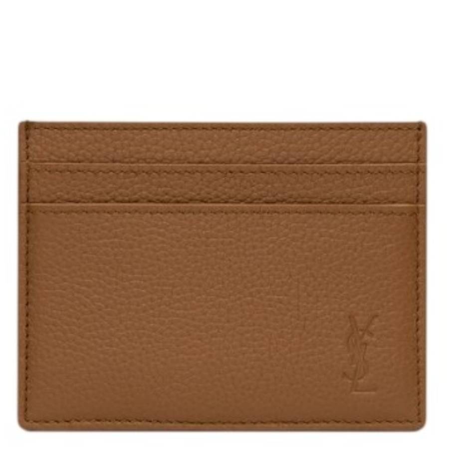 Yves Saint Laurent ブラウンケース　AJIOKA Saint Laurent Cassandre Shadow Leather Card Holder 687098 DTI0E