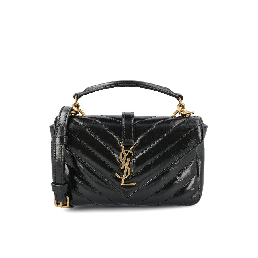 Saint Laurent College Mini Chain Bag In Black
