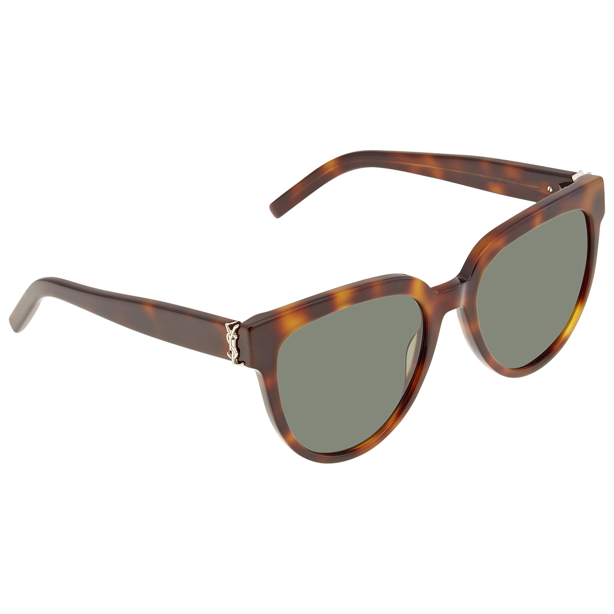 Saint Laurent SLM28 005 Sunglasses Havana Cat Eye Frame, Green Lenses Saint Laurent Cat Eye-Frame Acetate Sunglasses Havana Havana  main image 2