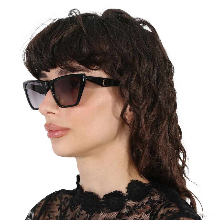 Saint Laurent Grey Gradient Cat Eye Ladies Sunglasses Sl M103 001 58 In Grey
