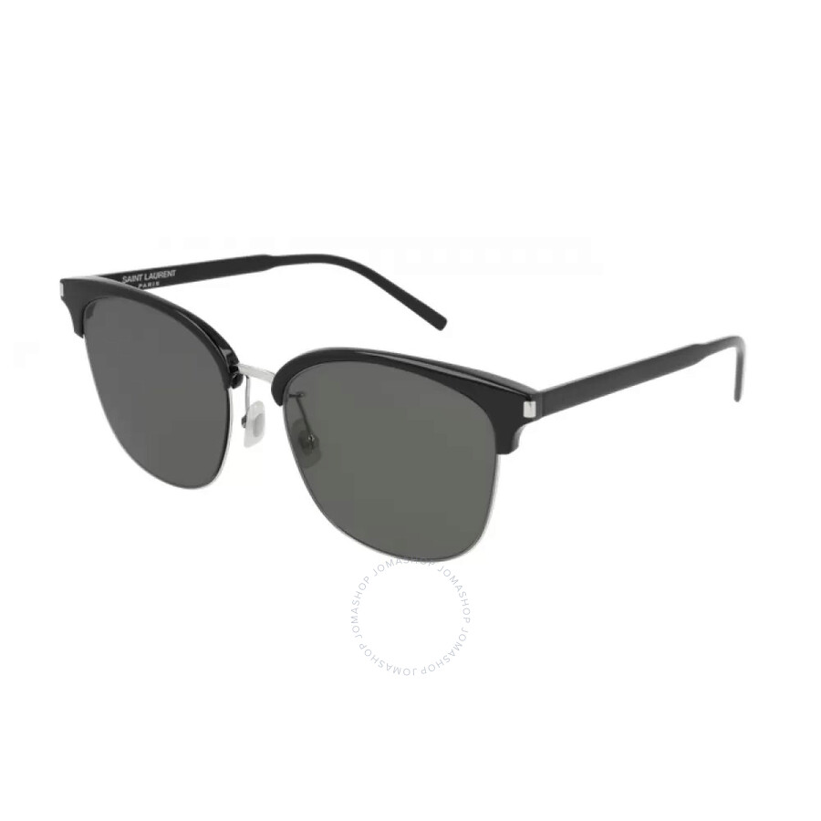 Saint Laurent Grey Square Unisex Sunglasses SL 201/K SLIM001 57