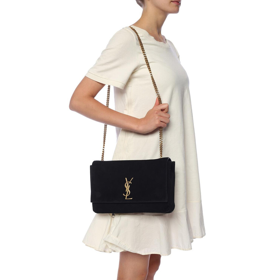 Saint Laurent Kate Reversible Shoulder Bag In Black